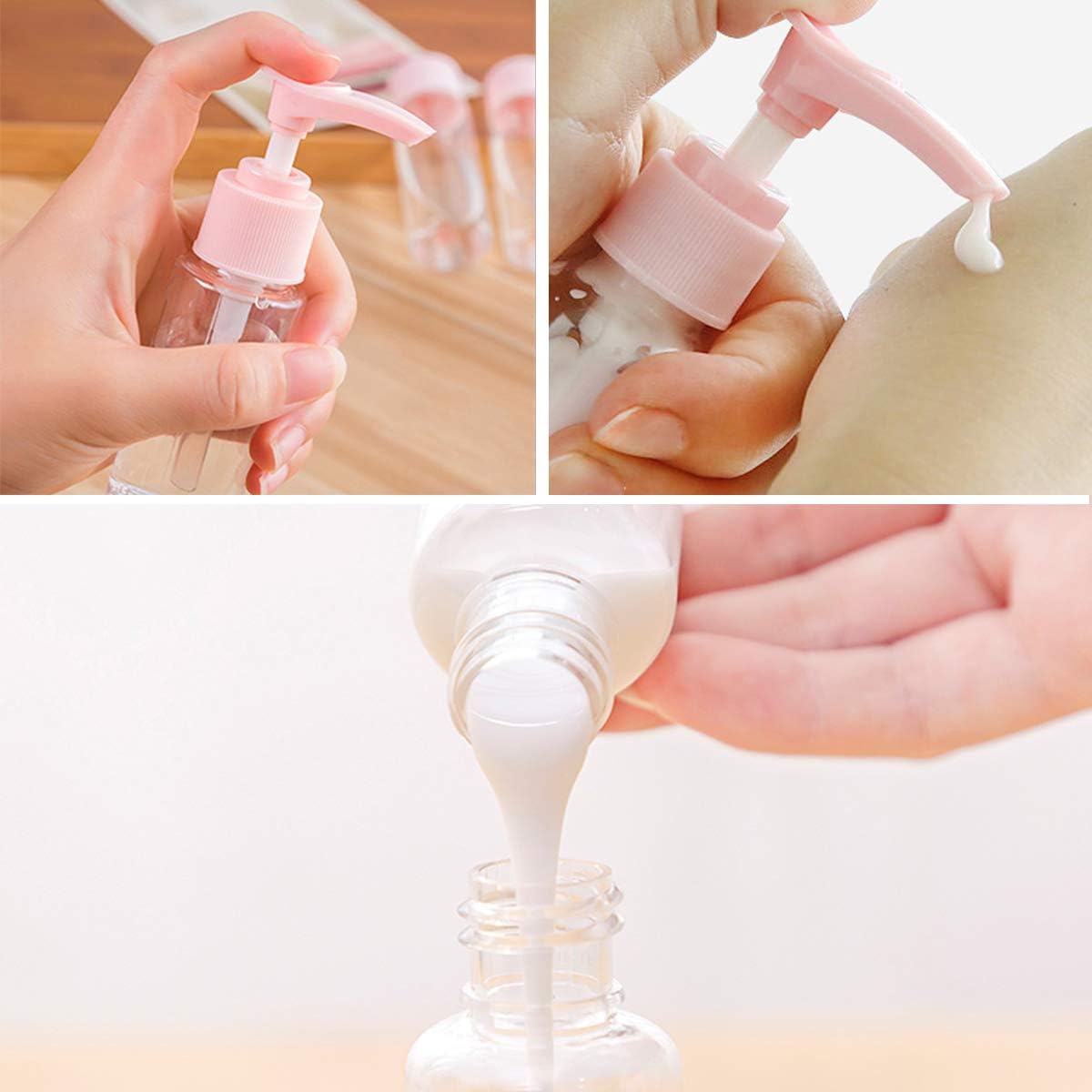 Portátiles Kit de Viaje para Avion Blanco Recipientes de Viajes Líquido para  Cosmética Plástico Botellas con Etiquetas y Bolsa Transparente Loción  Champú Botellas de Viaje Acondicionador Planchas, centros de planchado y  accesorios