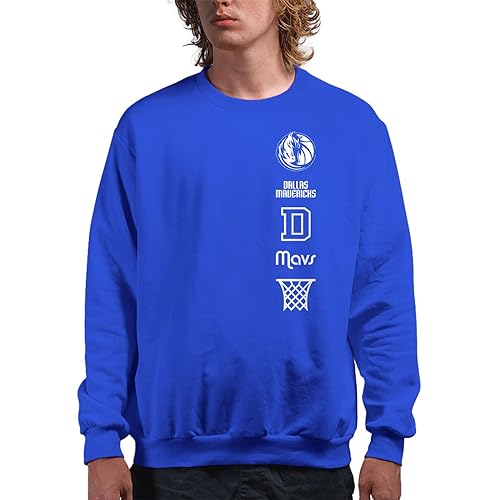 Junk Food Dallas Mavericks LC Stacked Logo - NBA Adult Crew Fleece For Men & Women