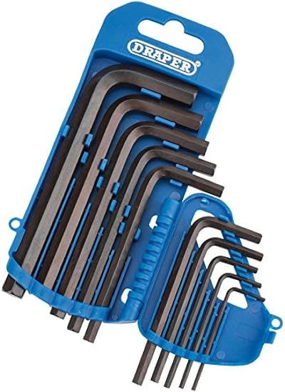 Draper 33687 10 Piece Metric Hexagon Key Set - Chrome Vanadium Steel - Blue