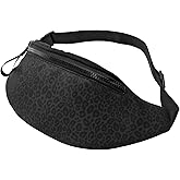 Animal Leopard Dark Fashion casual fanny pack waist bag men women adjustable belt waist bag for travel hiking cycling running festival carnival