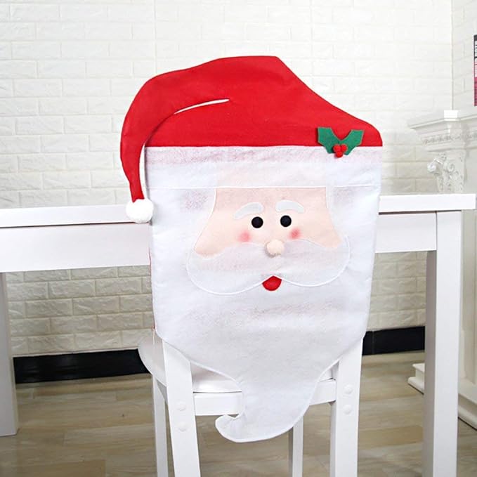 christmas house santa hat chair covers