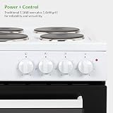 Willow WE50SSW 62L Freestanding Electric Cooker White 50cm Hob view 7