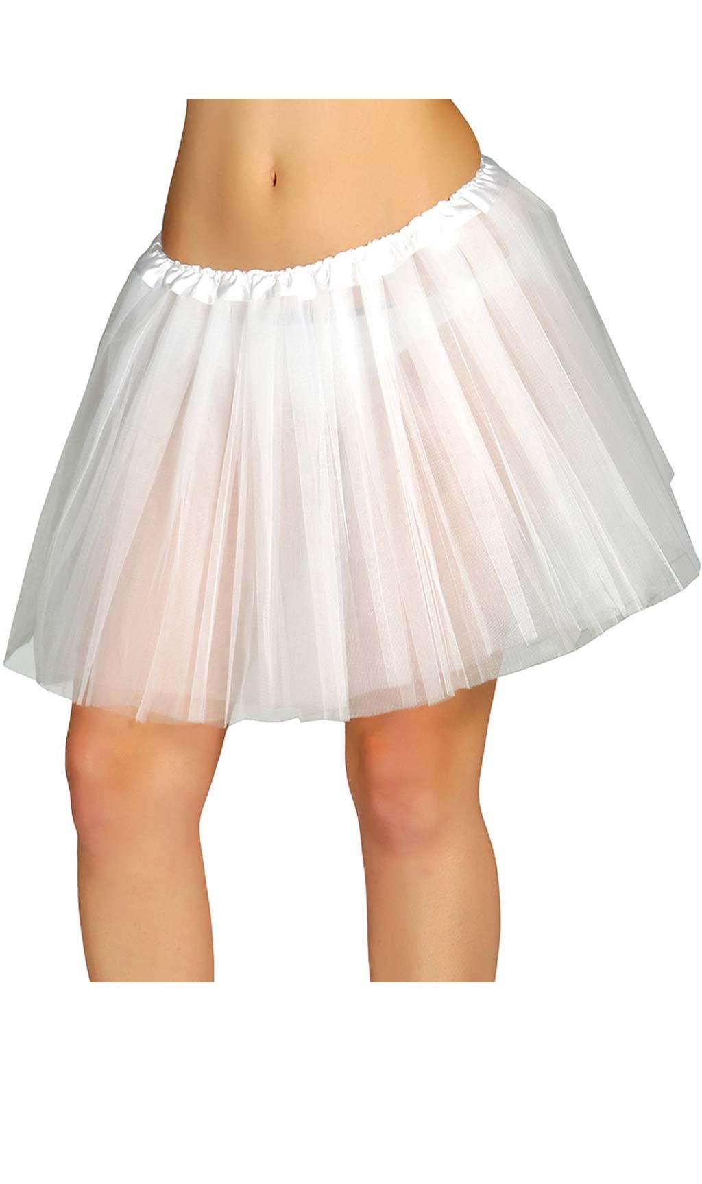 FIESTAS GUIRCA | Tutu for Women (One Size) - Textile Fancy Dress Accessory for Halloween, Carnival and Themed Parties - Ideal for Dancer, Angel, Hen Parties and Bride Costumes White