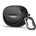 SURITCH Case Cover for Bose Ultra Open Earbuds(2024), Shockproof Protective Cover for Bose Ultra Open Wireless Ear Earbuds Charging Case Accessories with Carabiner, Black