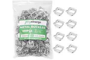 Flyrivergo 3/4" Heavy Duty Metal Wire Buckle for Woven Cord Strapping 100 Pack