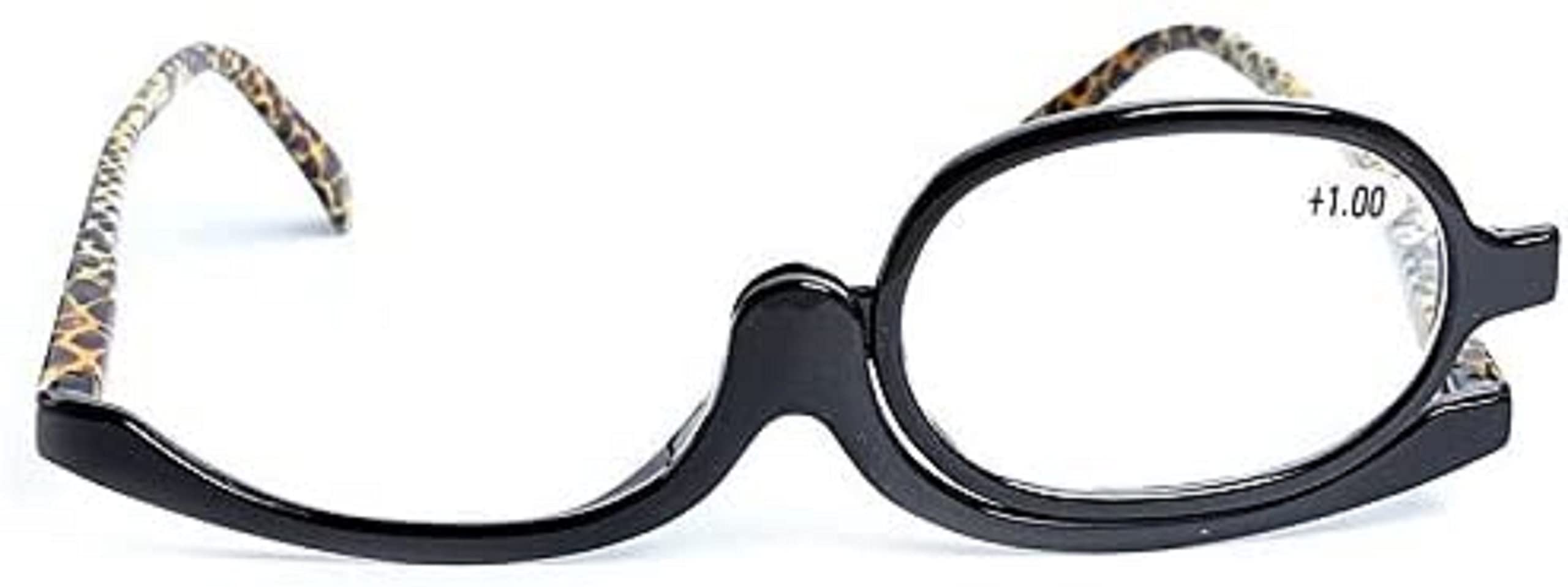 Rotating Makeup Glasses Magnifying Glasses Cosmetic Folding Eyeglasses Tools Kit - 1.5