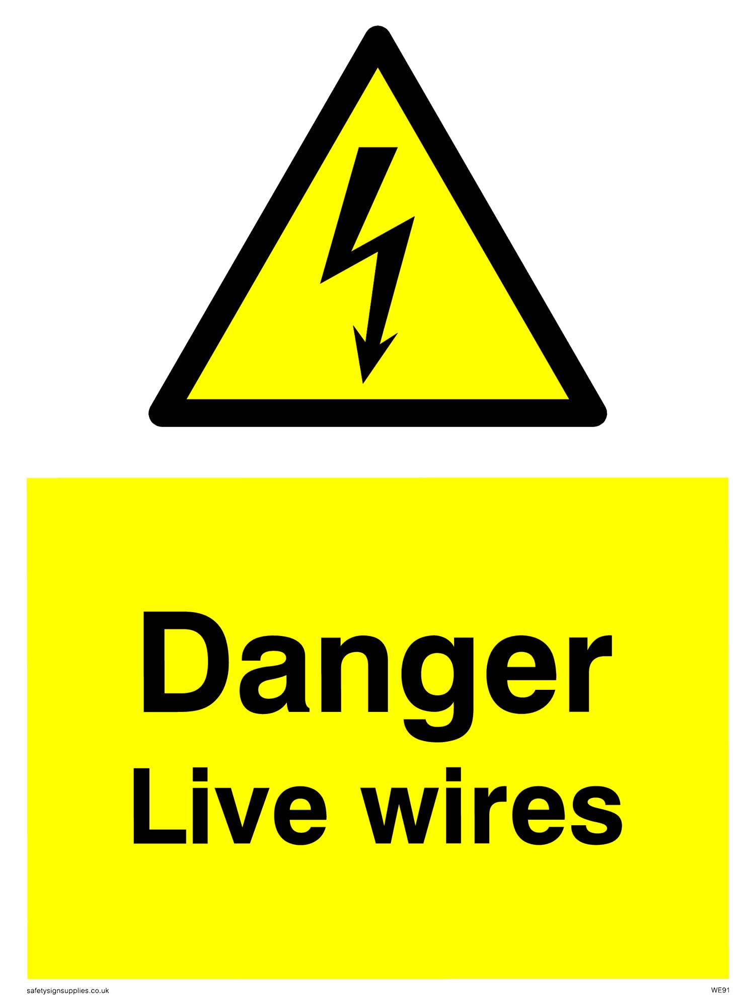 Pack of five - Danger Live Wires Sign - 150x200mm - A5P