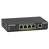 NETGEAR 5-Port Gigabit Ethernet Unmanaged PoE Switch (GS305PP) - with 4 x PoE+ @ 83W, Desktop or Wall Mount