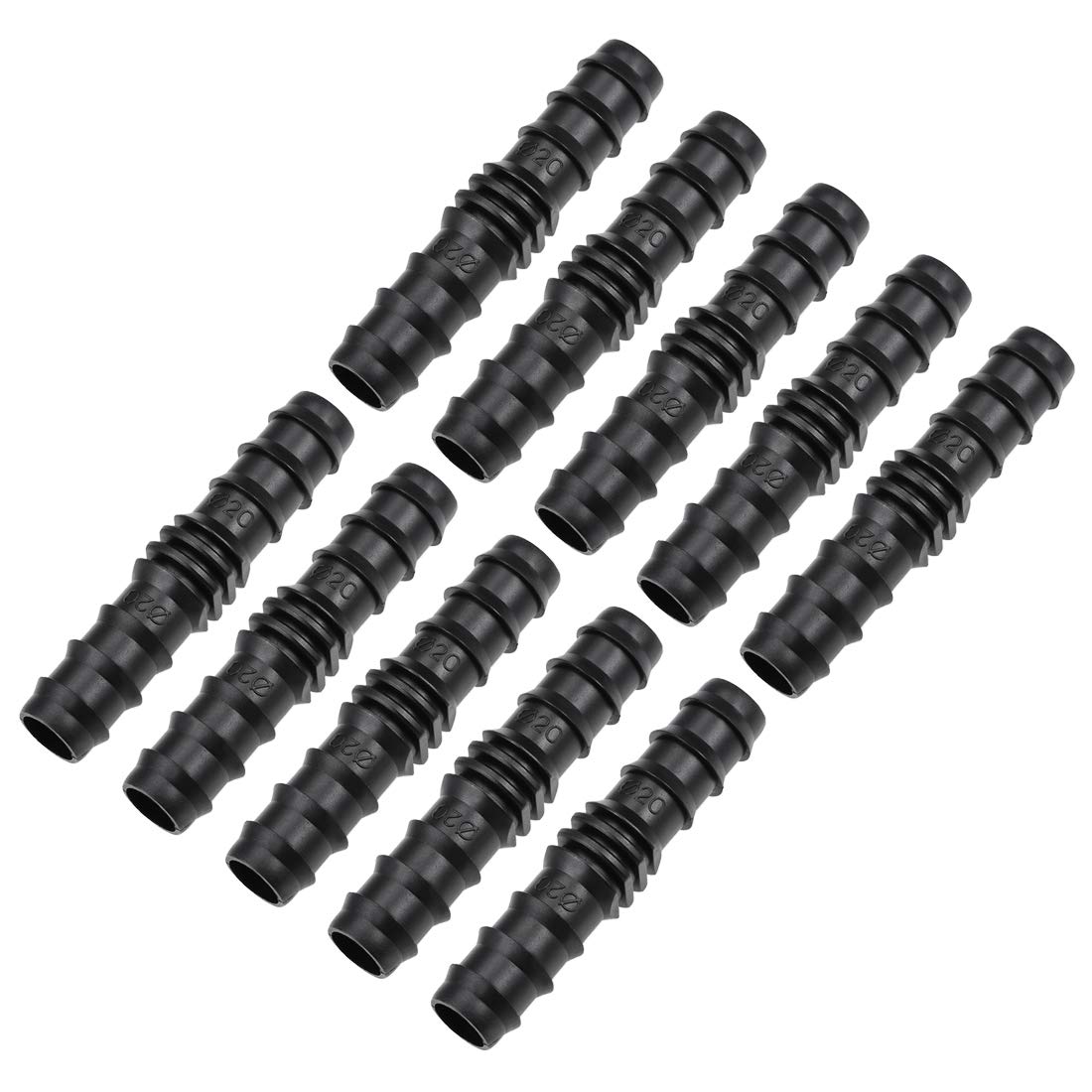 sourcing map Barb Drip Pipe Connector 20PE Hose Fitting Straight for Garden Agricultural Irrigation System, Plastic 20pcs