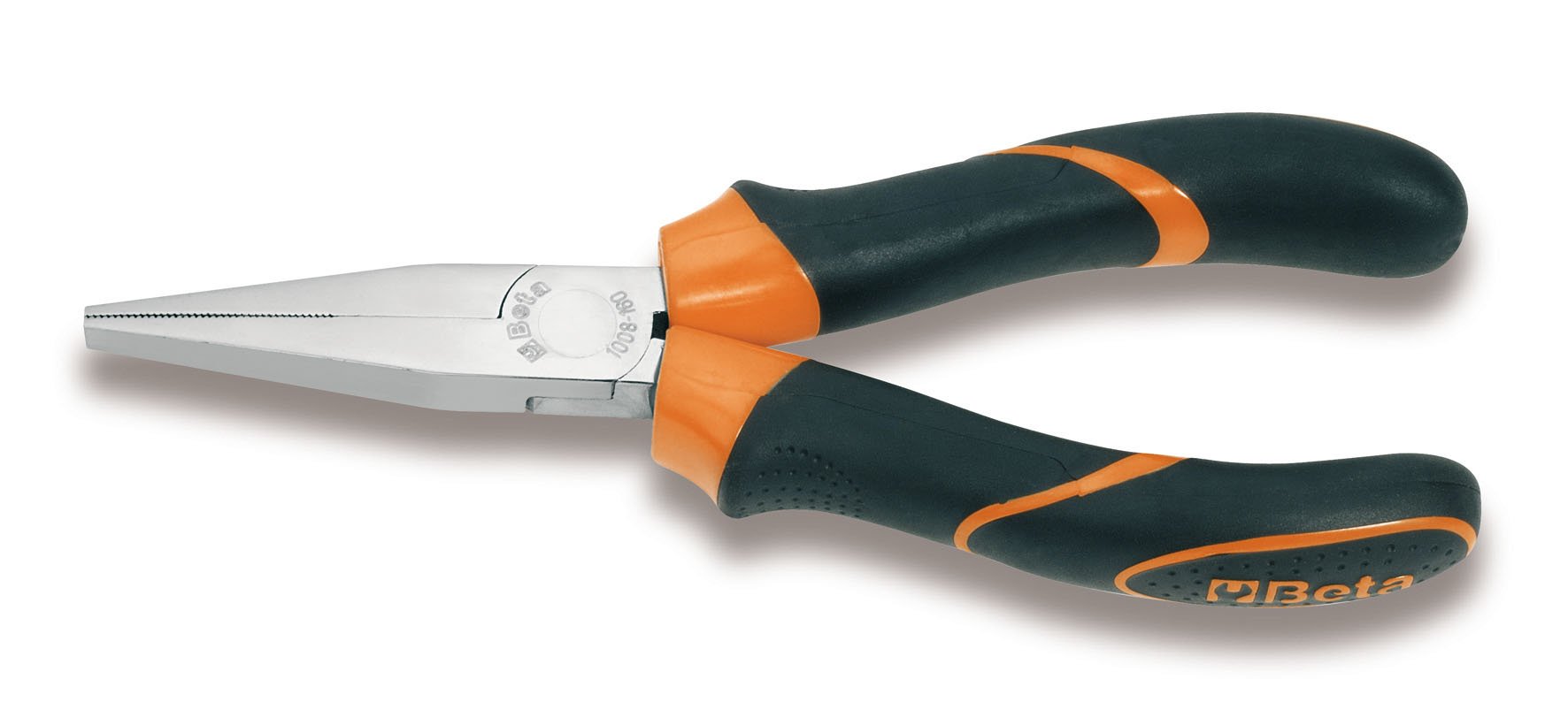 Beta 10080036 Model 1008 BM160 Flat Knurled Nose Pliers, Bi-material Handles, 160mm Long