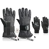 devembr Advanced Snowboarding Gloves with Wrist Guards & Removable Liners, Touchscreen