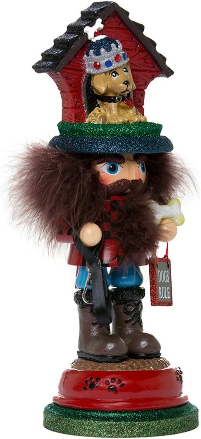 Nutcrackers - Kurt S. Adler Kurt Adler 13-Inch Hollywood Doghouse Hat Nutcracker, RED