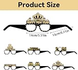 Pejlnd 6Pcs New Year 2026 Party Glasses Gold Black Photo Booth Props Adults view 3