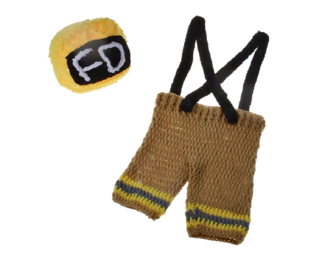 Newborn Baby Girl/Boy Crochet Knit Costume Photography Prop Outfits (Firefighter (2))