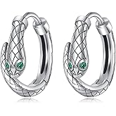 VONALA Snake Hoop Earrings for Women 925 Sterling Silver Animal Hoop Earrings Snake Jewelry Gifts for Women Men