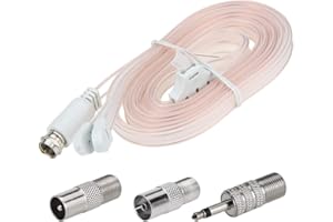 FM Dipole Antenna for Bose Wave Radio, Ancable 75 Ohm F Type Male FM Radio Antenna with Coax Adapter Compatible with Yamaha P