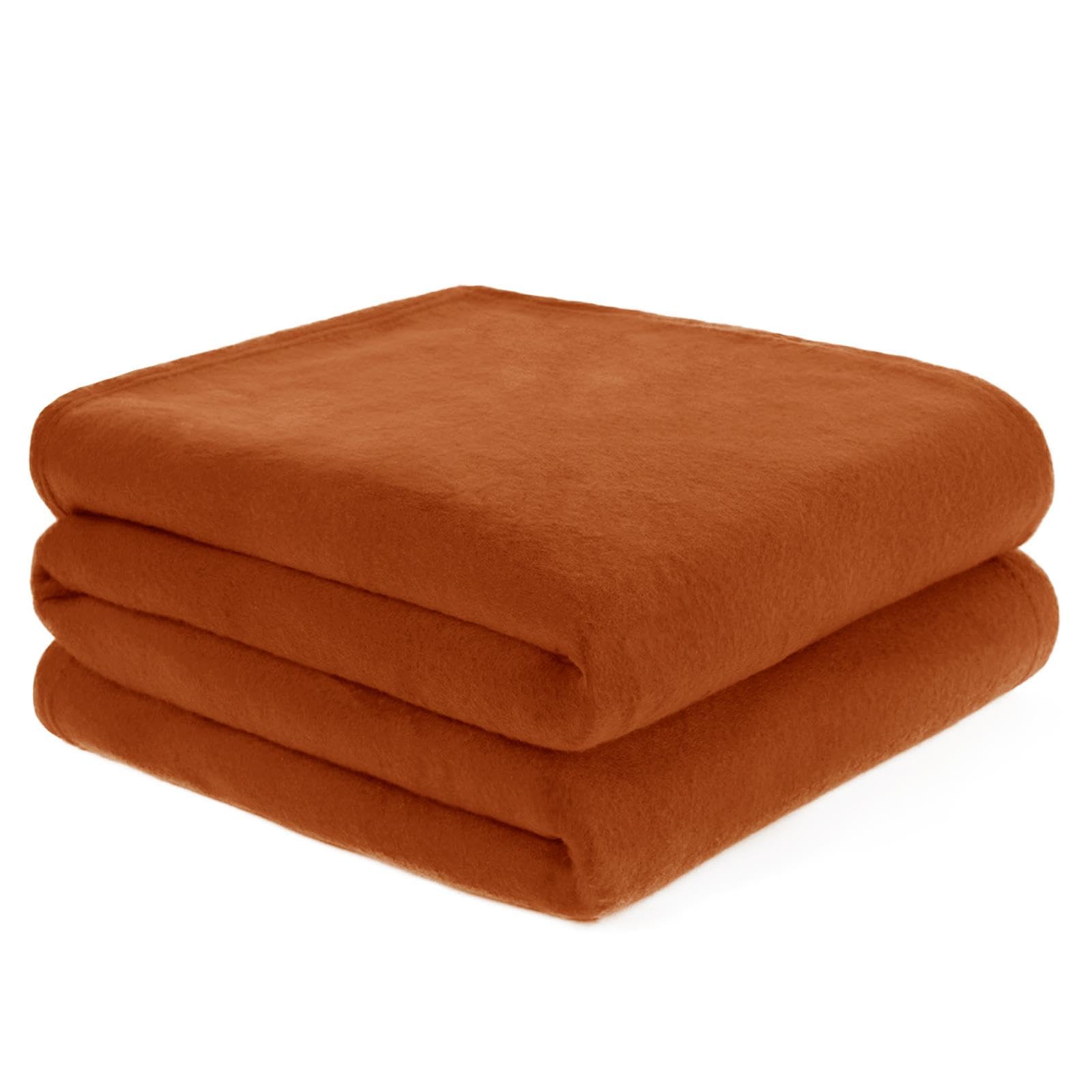Dreamscene Fleece Throw Blanket for Bed, Soft Warm Cosy Plain Burnt Orange Throw Over Sofa Outdoor Blanket Lightweight Fluffy Single Fleece Blankets, 120 x 150cm — image 1