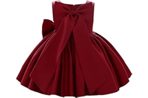 IADOER Girl Flower Design Dress Sleeveless Flower Design Princess Wedding Dress for Toddler and Baby Girl