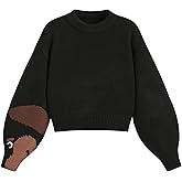 CIDER Women’s Goose Graphic Sweater Cute Knit Chunky Cropped Sweater Pullover Tops