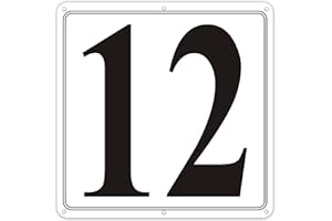 I-COWFUN Premium Aluminum Number Signs 12 - 12" X 12" Parking Spot Number Signs, Large Metal Numbered Signs for Floor, Dock, Court, Aisle, Field and Outdoor Use, Weather-Resistant, Easy Mounting, High