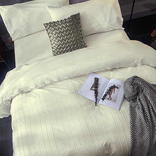 Merryfeel Cotton Duvet Cover Set, 100 Cotton Embroidery Lace with