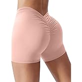 YWBIN Womens Gym Scrunch Butt Lifting Workout Shorts High Waisted V Back Yoga Booty Biker Shorts