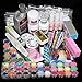 42 Acrylic Powder Liquid Brush Glitter Clipper Primer File Nail Art Tips Set Kit (6)