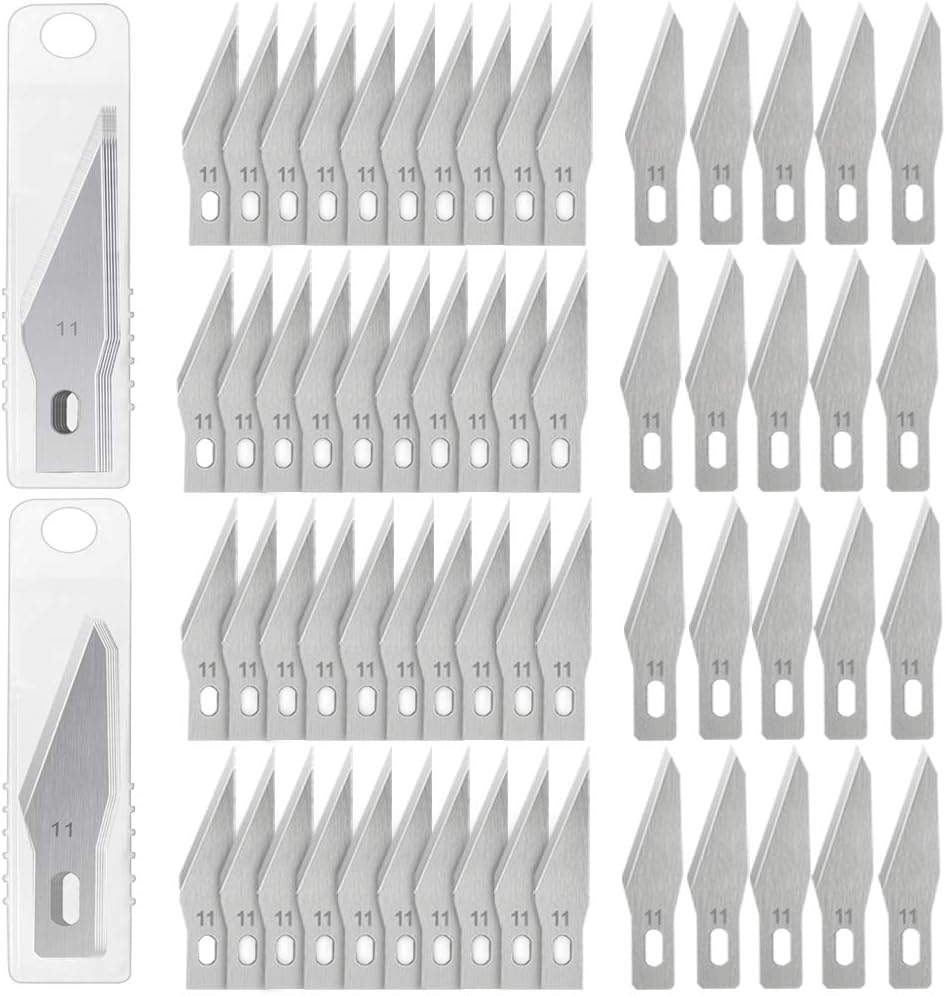 60 PCS Exacto Knife Blades, SK5 High Carbon Steel 11