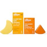 Ethique Clarifying Shampoo &amp; Conditioner Set, 3.88 &amp; 2.12 oz - 2 Pack | For oily hair &amp; build-up with castor oil, plastic-free, vegan, cruelty-free