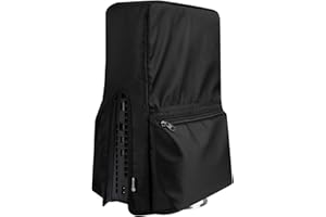 CaSZLUTION Vertical Dust Cover Compatible with PS5 Slim Console, Nylon Dust Protector with PS5 Controller Storage Pockets for Playstation 5 Slim Disc and Digital Edition (2023 Smaller Design), Black