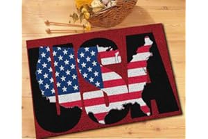 YAKOLECI Latch Hook Kits for Adults, Color Printed DIY Rug Crafts Arts Carpet for Home Decoration Festival Gift 23.6'' X 15.8''(Flag),Y-22