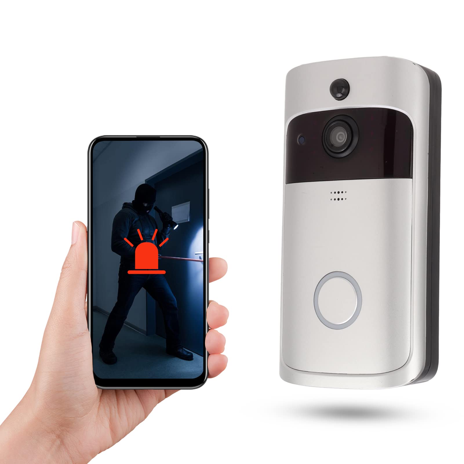 ciciglow WiFi Video Doorbell Camera, 1280x 720 Wireless Doorbell Camera, WiFi Home Indoor Camera, Motion Detect Sensor, IR Night Vision, 2-Way Audio Noise reduction for Home Security