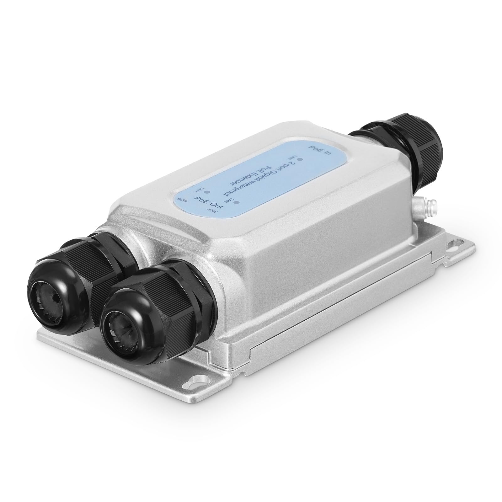 Binardat Outdoor Gigabit PoE Passthrough Switch, 1 PoE in 2 PoE Out Extender, IEEE802.3af/at/bt PoE Powered 90W, 10/100/1000Mbps Ethernet, Wall Mount IP67 Waterproof Plug and Play