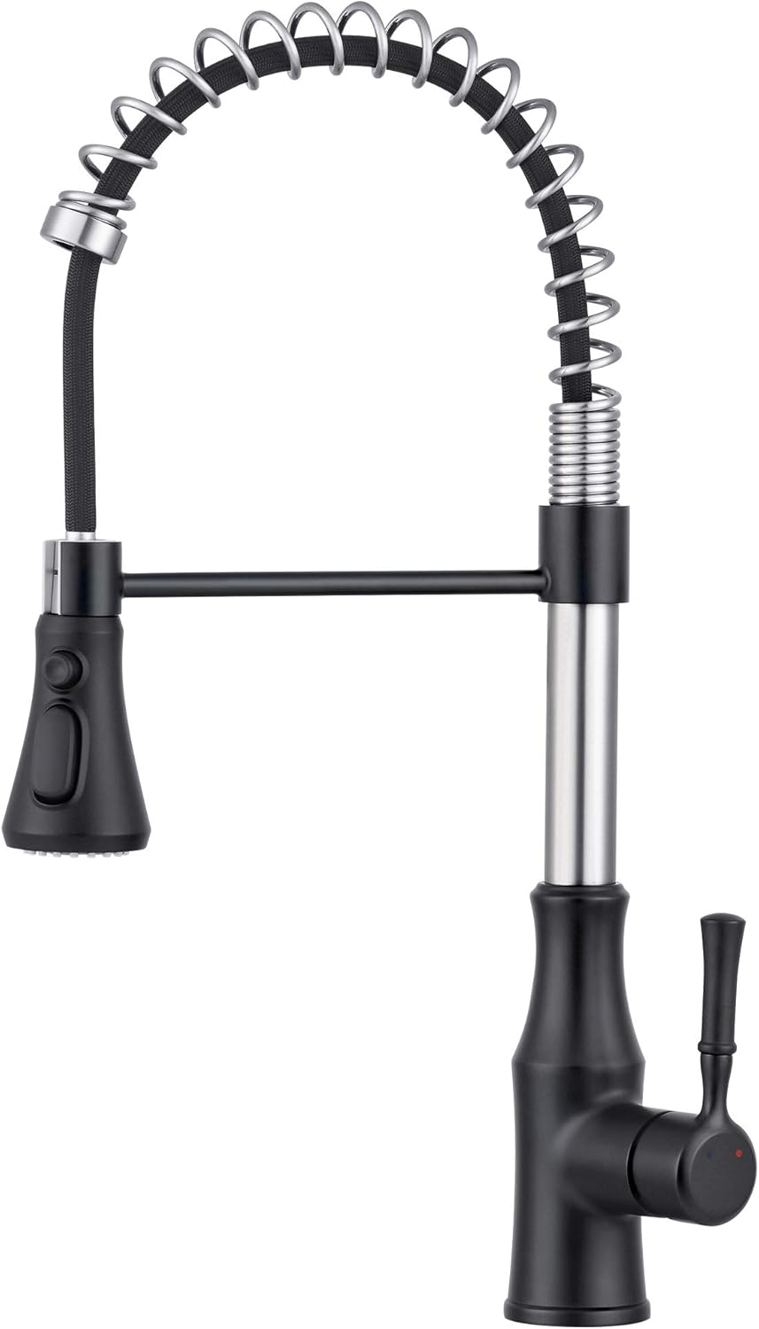 YITAHOME Matte Black Kitchen Faucet with Pull Down Sprayer, 3Function