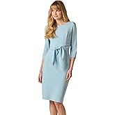 Adrianna Papell Womens Bow Sheath Dress with Three Quarter Sleeves