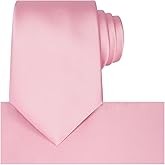 KissTies Satin Tie Set Solid Ties Mens Necktie + Pocket Square