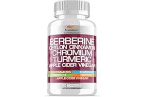 Stamiron Berberine Complex with Ceylon Cinnamon, Chromium, Turmeric, Apple Cider Vinegar, 90 Capsules