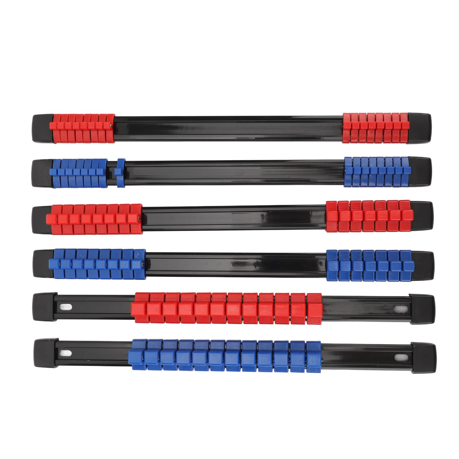 BOROCO 6PCS Drive Socket Organizer Holder, 1/4in 3/8in 1/2in SAE and Metric Socket Holder Rail for Shallow Deep Sockets