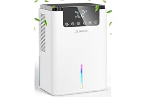 ZUKBEN Dehumidifier for Basement, 75 OZ Quiet Dehumidifier for Bedroom with Auto Shut Off, 2 dehumidification Modes, Sleep Mode, Auto Defrost, Timer, Portable Dehumidifiers for Bathroom, Home, RV