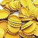 IGOGO 100 PCS Crown Bottle Caps Double Both Sided Colors Craft Linerless 2 sided Yellow