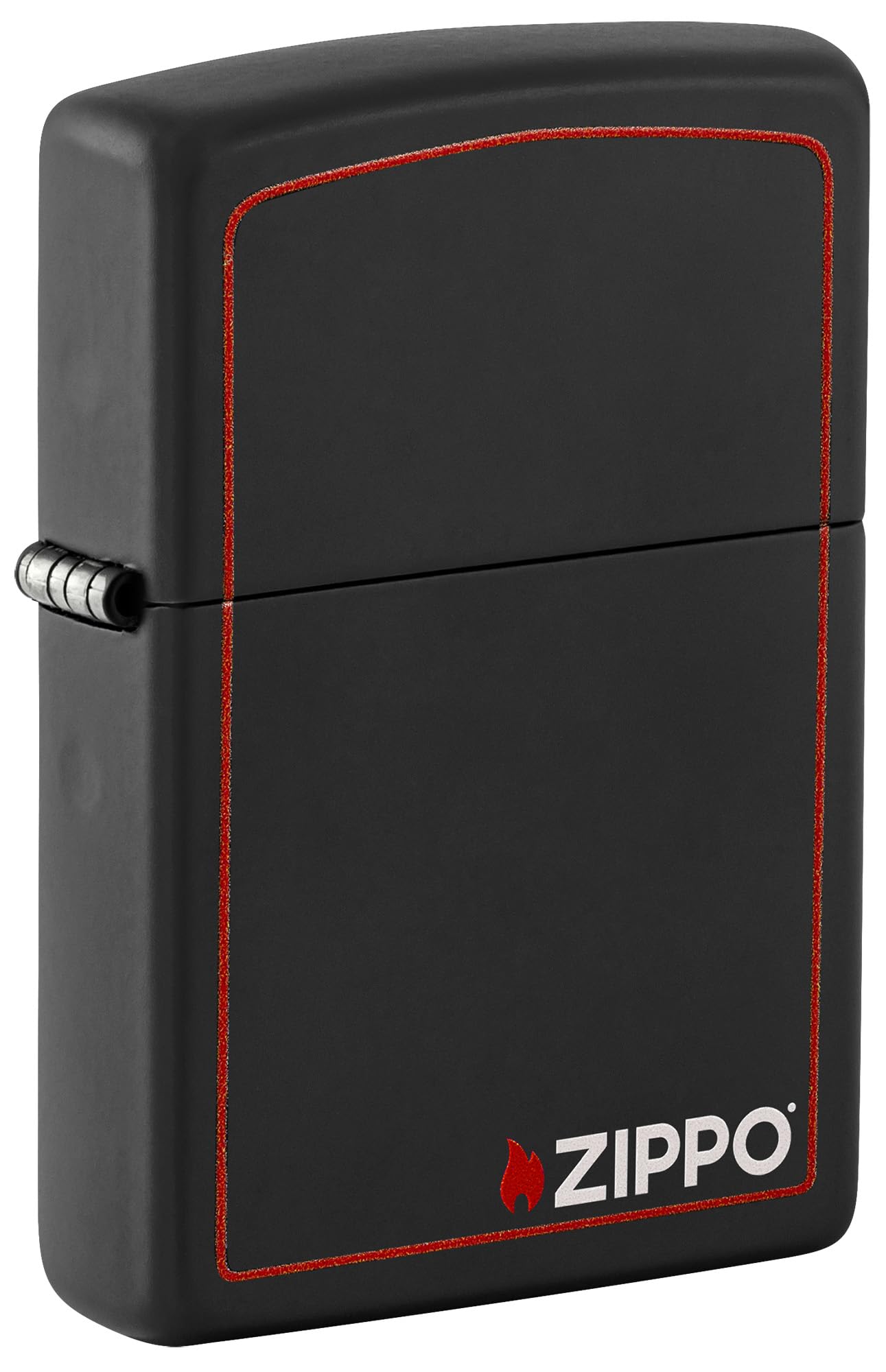 Zippo Windproof Lighter - Classic Black & Red - Black Matte - Refillable for Lifetime Use - Adjustable Flame - Gift Box - Slim Case Available - Made in USA