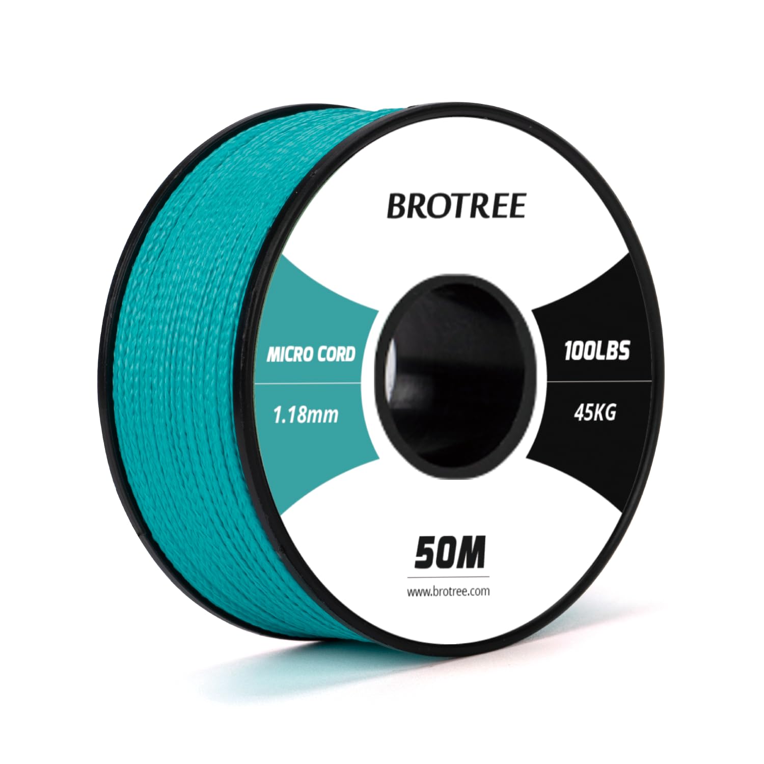 Brotree Micro Cord 1.18mm Paracord 50M Thin Braided Rope for Bracelet, Crafting and DIY - 45kg Breaking Load (Turquoise)