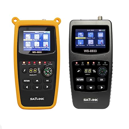 SATLINK Satellite Finder Meter DVB-S2/S HD Digital Sat Finder Mit 2.1 inch LCD Display Kompass Satmessgerät (WS-6933)