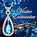 LADY COLOUR Necklace Day Gifts Sapphire Teardrop Pendant Blue Crystals Jewelry for Women Lovey Swan Animal Design Anniversary Birthday Gifts for Girlfriend Wife Grandma Mom Her