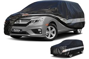 Holthly 10 Layers Minivan Car Cover Custom Fit for Honda Odyssey (1999-2024) Waterproof All Weather for Automobiles, Outdoor Full Cover Sun UV Rain Protection with Cotton.Black
