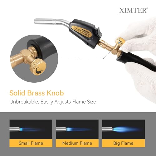 Propane Torch With 3.6 Ft Hose – Trigger Start, Adjustable Swirl Flame, Solid Brass CGA600 Thread, 3600°F Max, For Welding, Soldering, HVAC, DIY