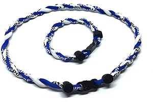 CEBUY 2 Rope Braided Tornado Titanium Sport Baseball Necklace 18" & Bracelet 7"