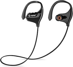 Bluetooth Headphones, TOTU BT-2 V4.1 Wireless Headphones IPX7 Sweatproof Music Stereo Sports Headset, HD Sound with Bass, Noise Cancelling, Secure Fit, up to 8 Hours Working time (2017 Upgraded)