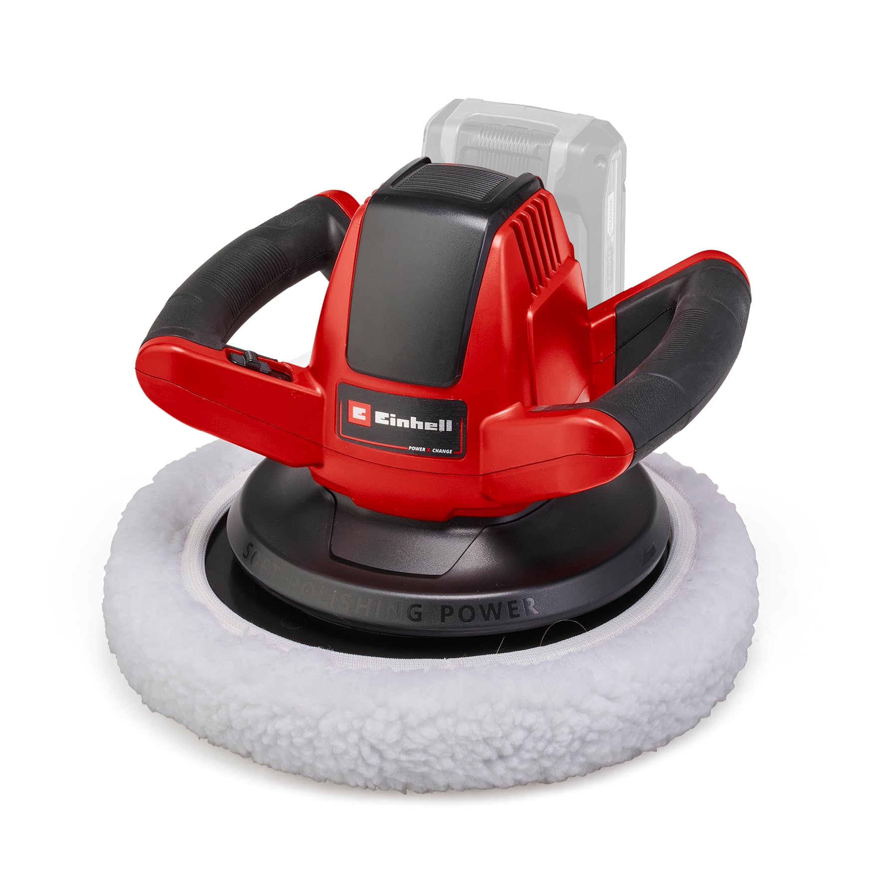Einhell Cordless Car Polisher And Buffer 18V Power X-Change, 2500 RPM, Battery Powered 254mm Disc Polisher, Polishing Machine Without Battery CE-CB 18/254 Li Solo