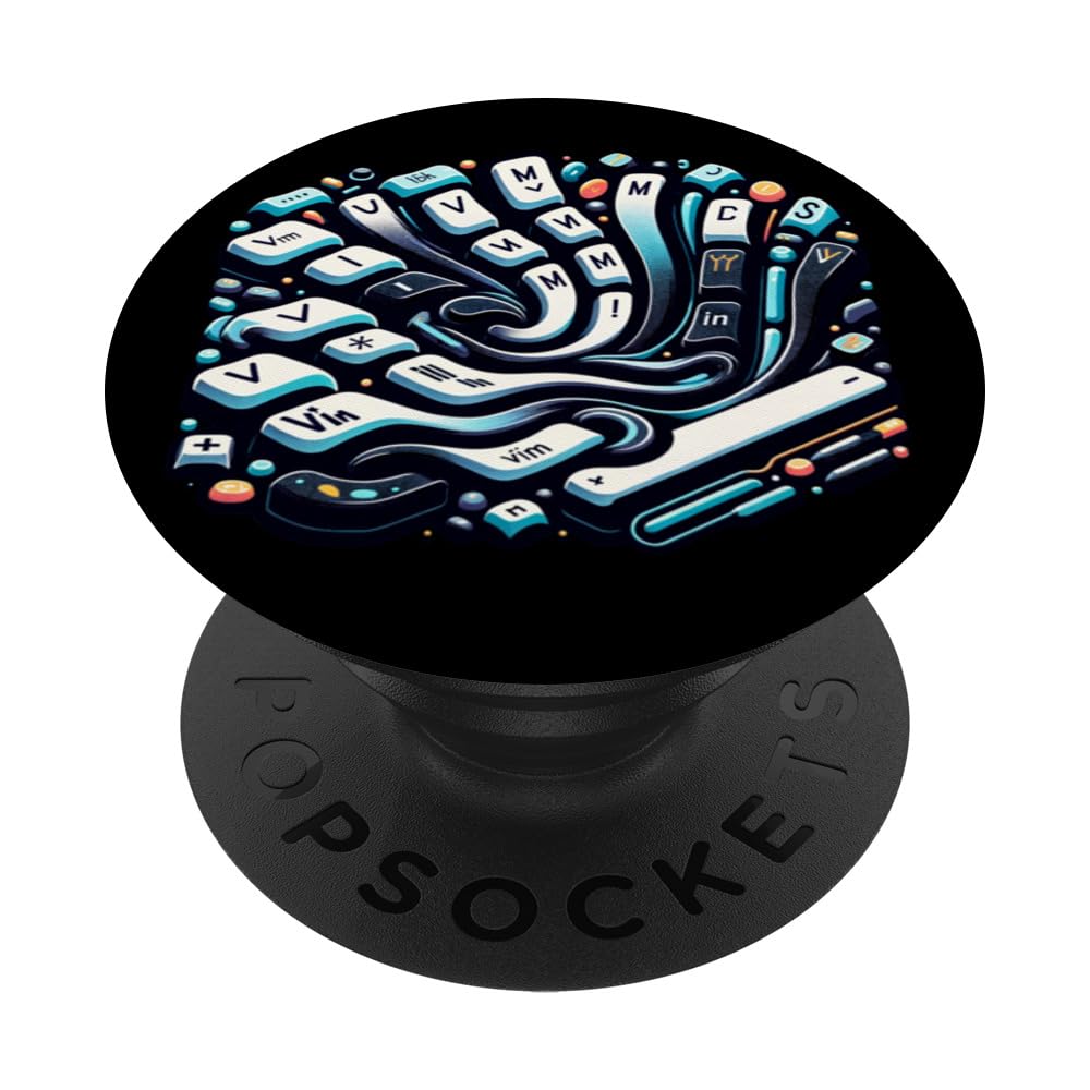 Vim Command Wave: Keyboard Shortcut Artistry PopSockets Swappable PopGrip